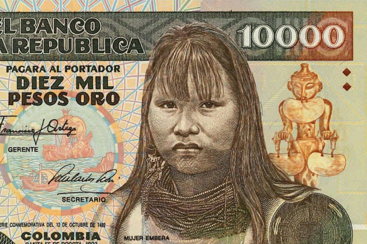 Billete de 10.000 COP con controversia de imagen indígena